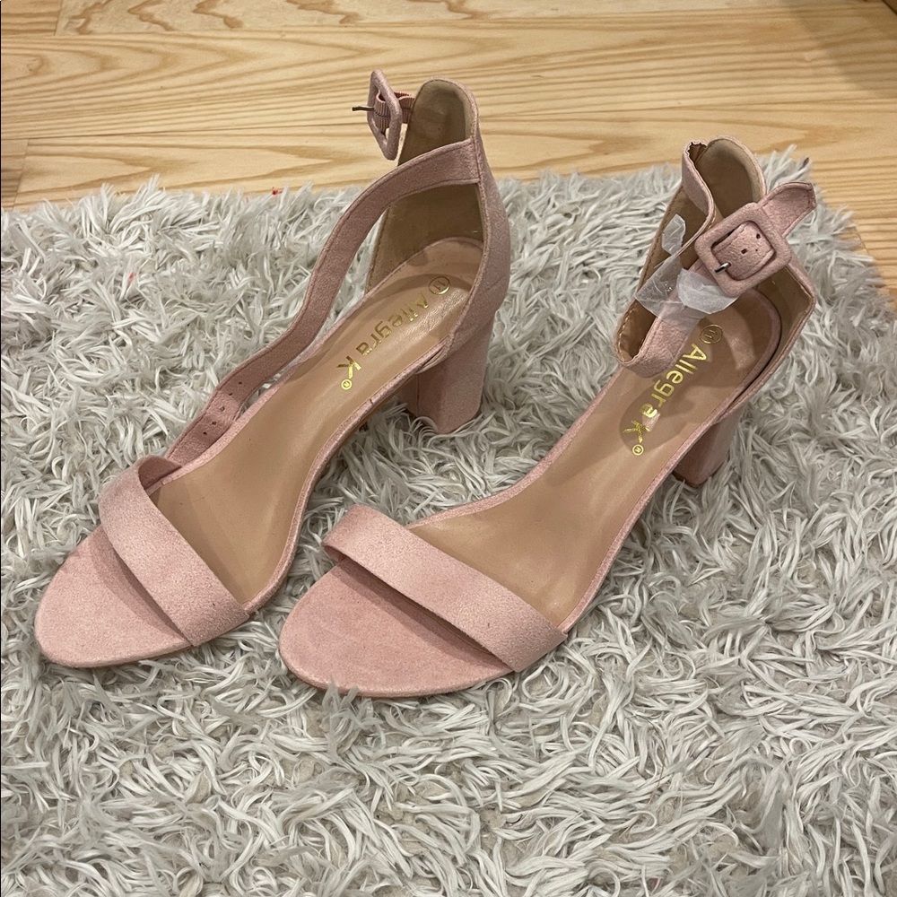 Allegra K pink faux suede ankle strap sandals women’s 11 brand new